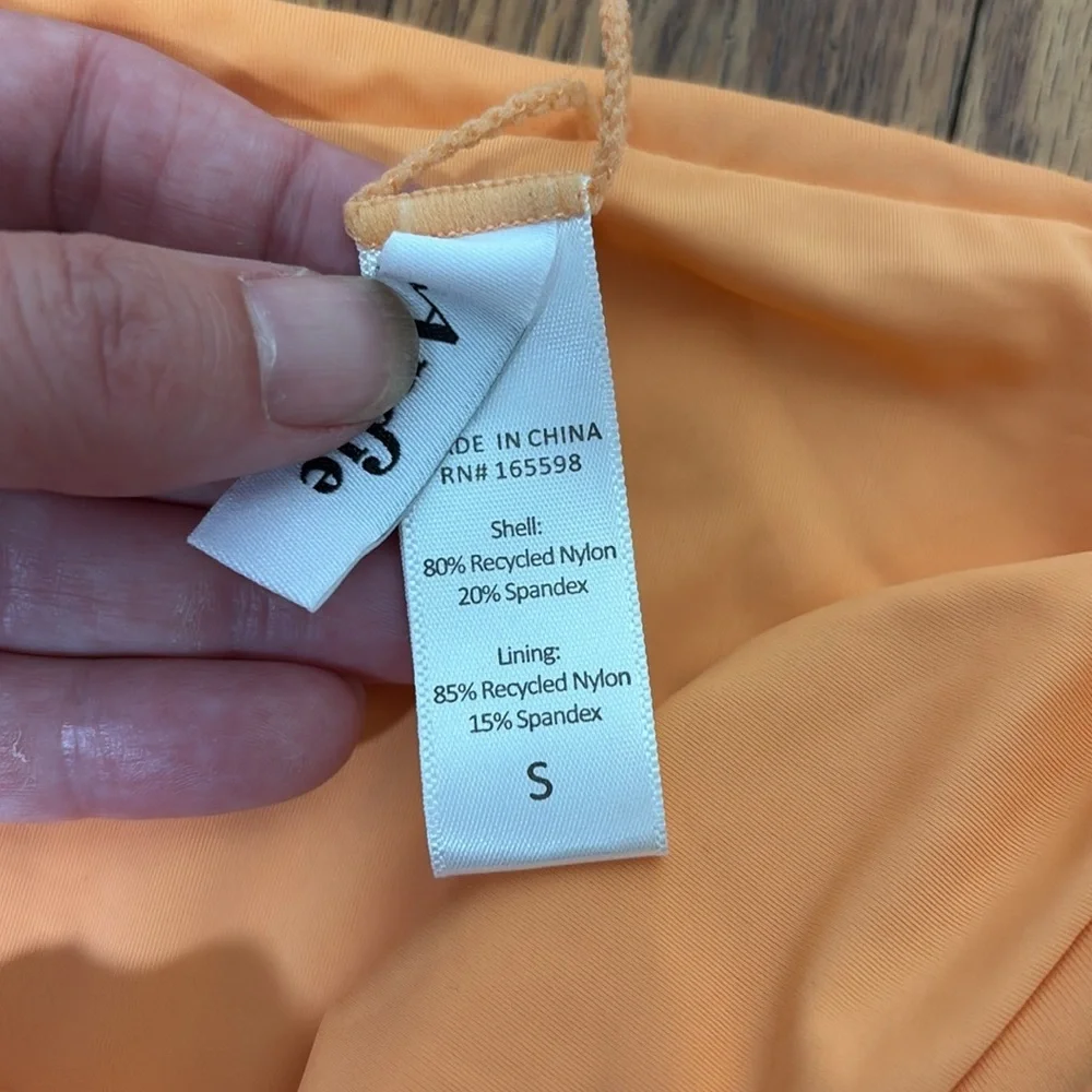 Andie Bikini Set Hanalei Top Cheeky Bikini Bottom Papaya Orange‎ size Small NWOT